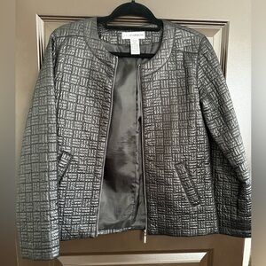 SAG HARBOUR SIZE 6 QUILTED TEXTURE ZIP BOMBER JACKET